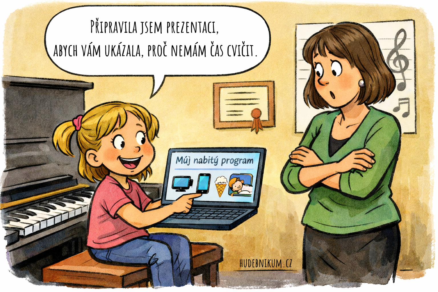 Připravila jsem prezentaci, abych vám ukázala, proč nemám čas cvičit.